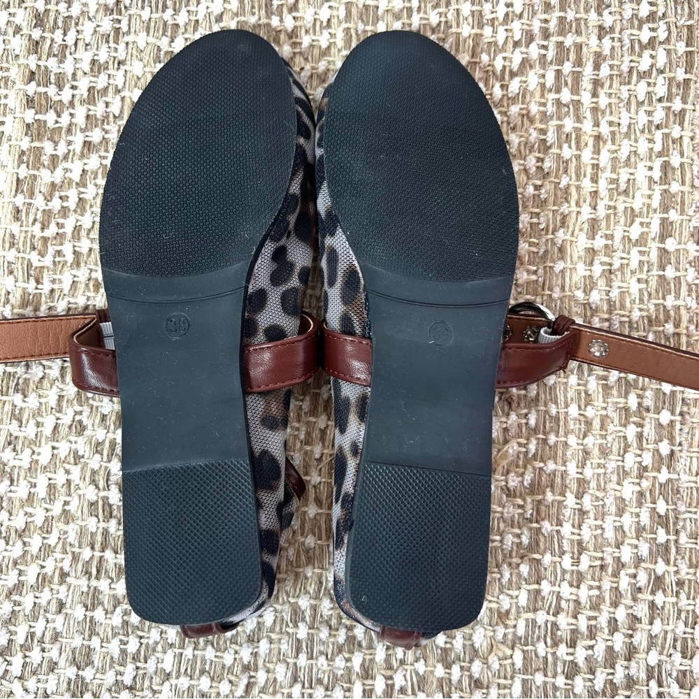 ATBELL • Women’s Mesh Ballet Mary Jane Flats • Leopard Print • Size: EU 38/US 8 - Picture 14 of 16
